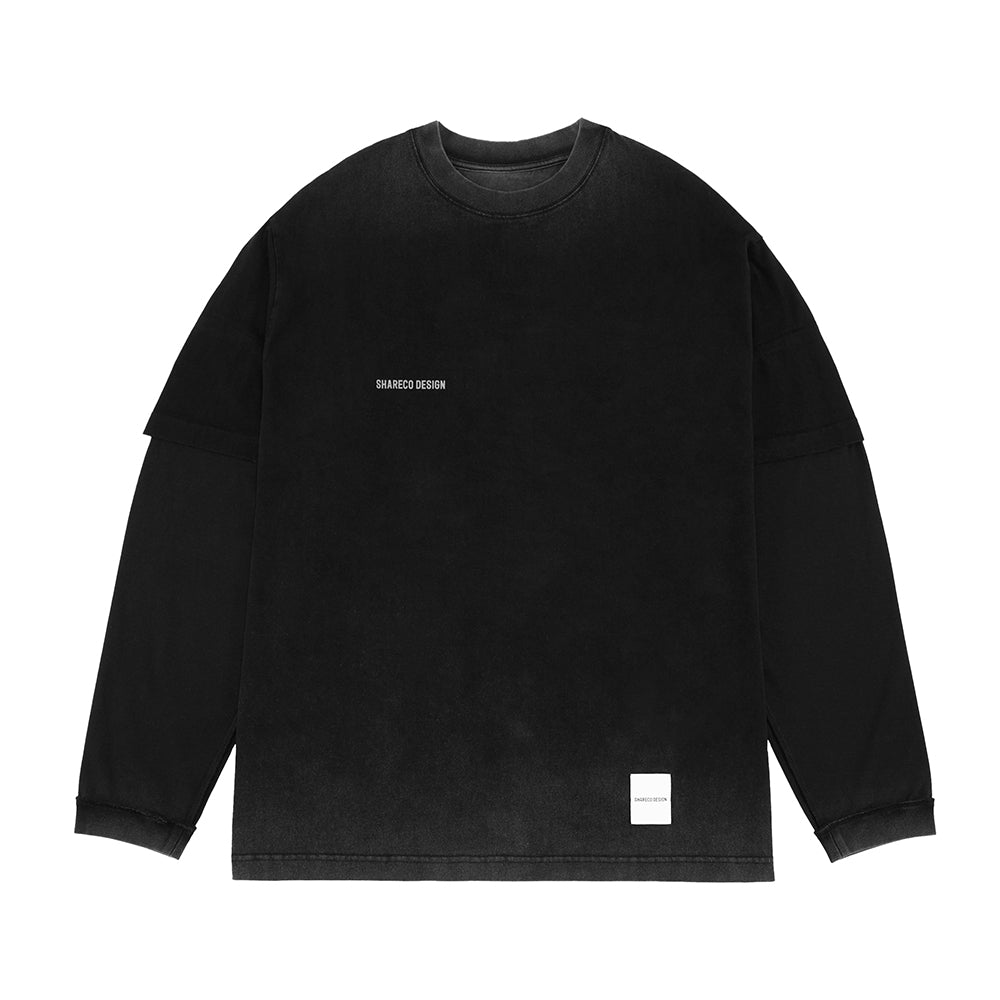 REVERSIBLE WASHED LONG SLEEVE TEE 雙面水洗薄長袖
