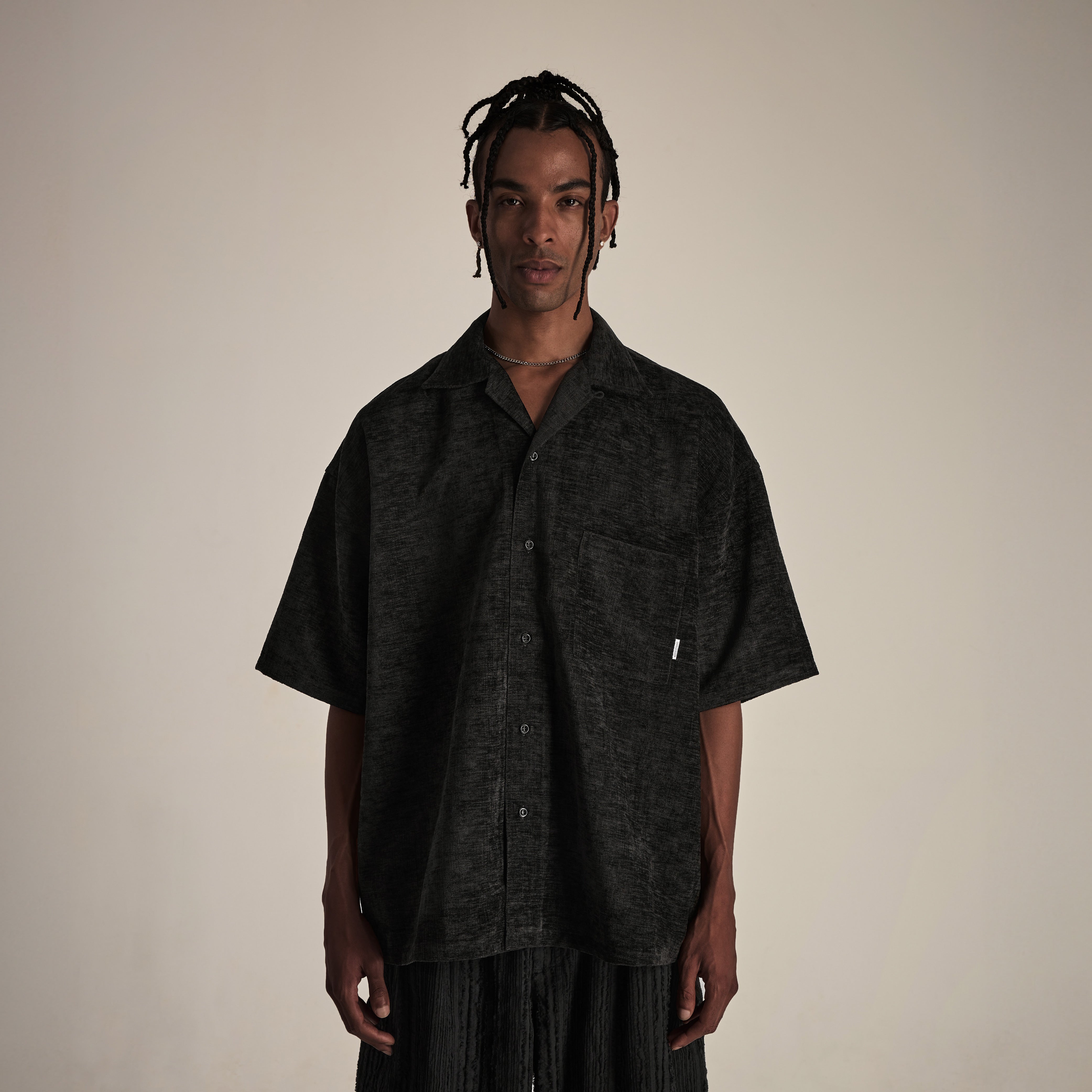 VELVET SHORT SLEEVE SHIRT 條絨寬版襯衫 - SHARECO DESIGN