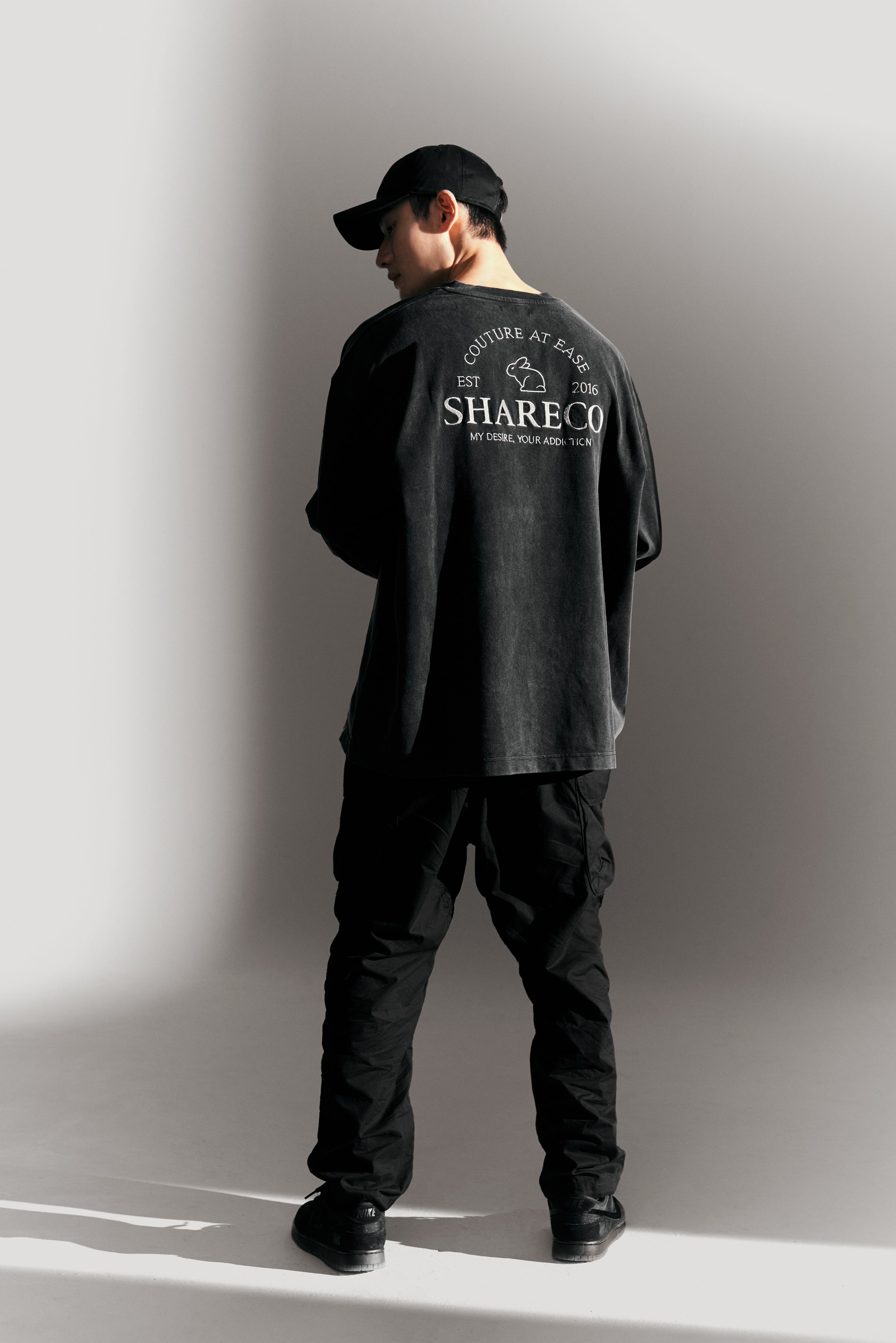 “CAE”WASHED LONG SLEEVE TEE 水洗薄長袖 - SHARECO DESIGN