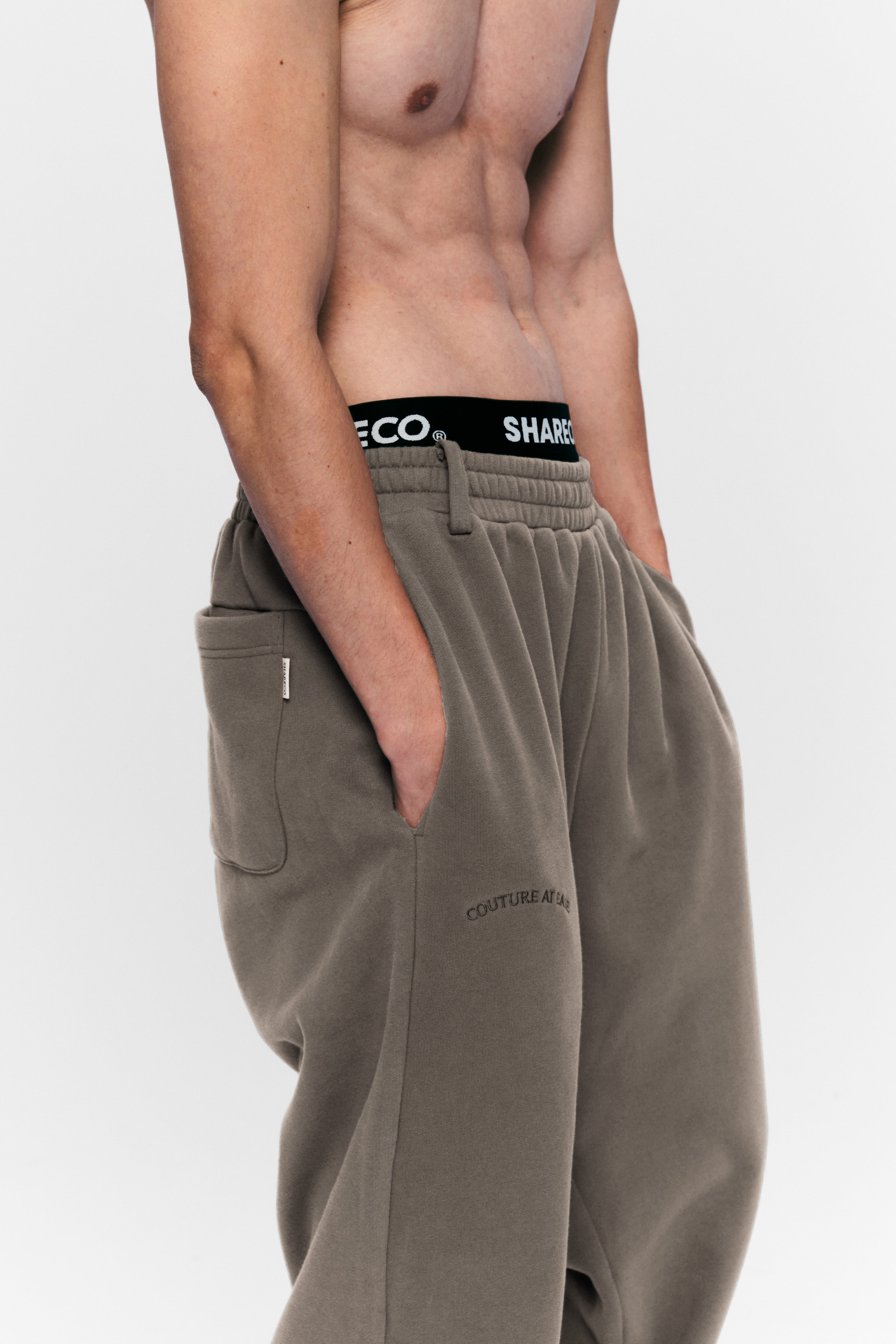“CAE”WASHED WIDE LEG SWEATPANTS 水洗直筒棉寬褲 - SHARECO DESIGN