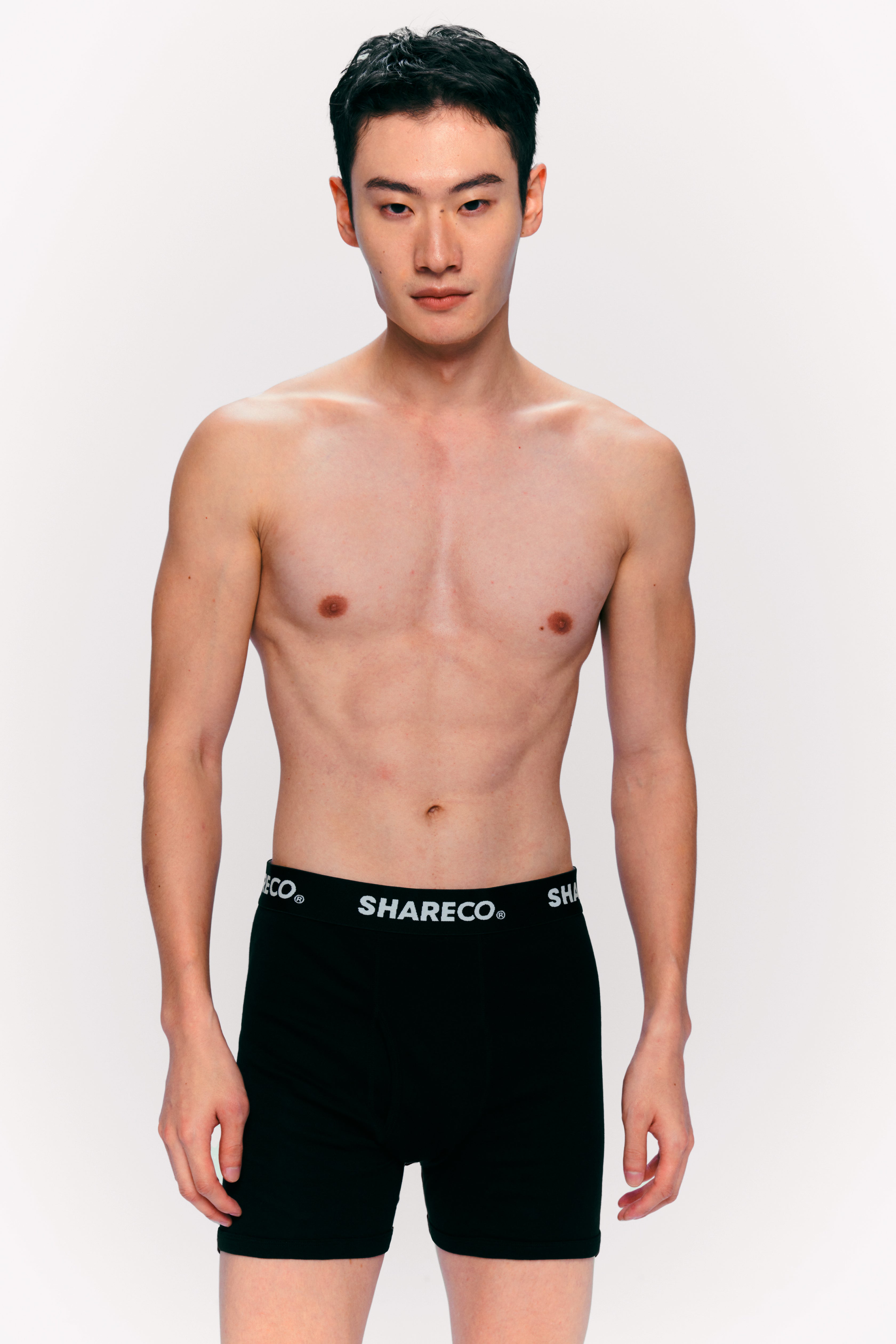 LOGO WAISTBAND BOXER - 彈性棉質平口內褲 - SHARECO DESIGN