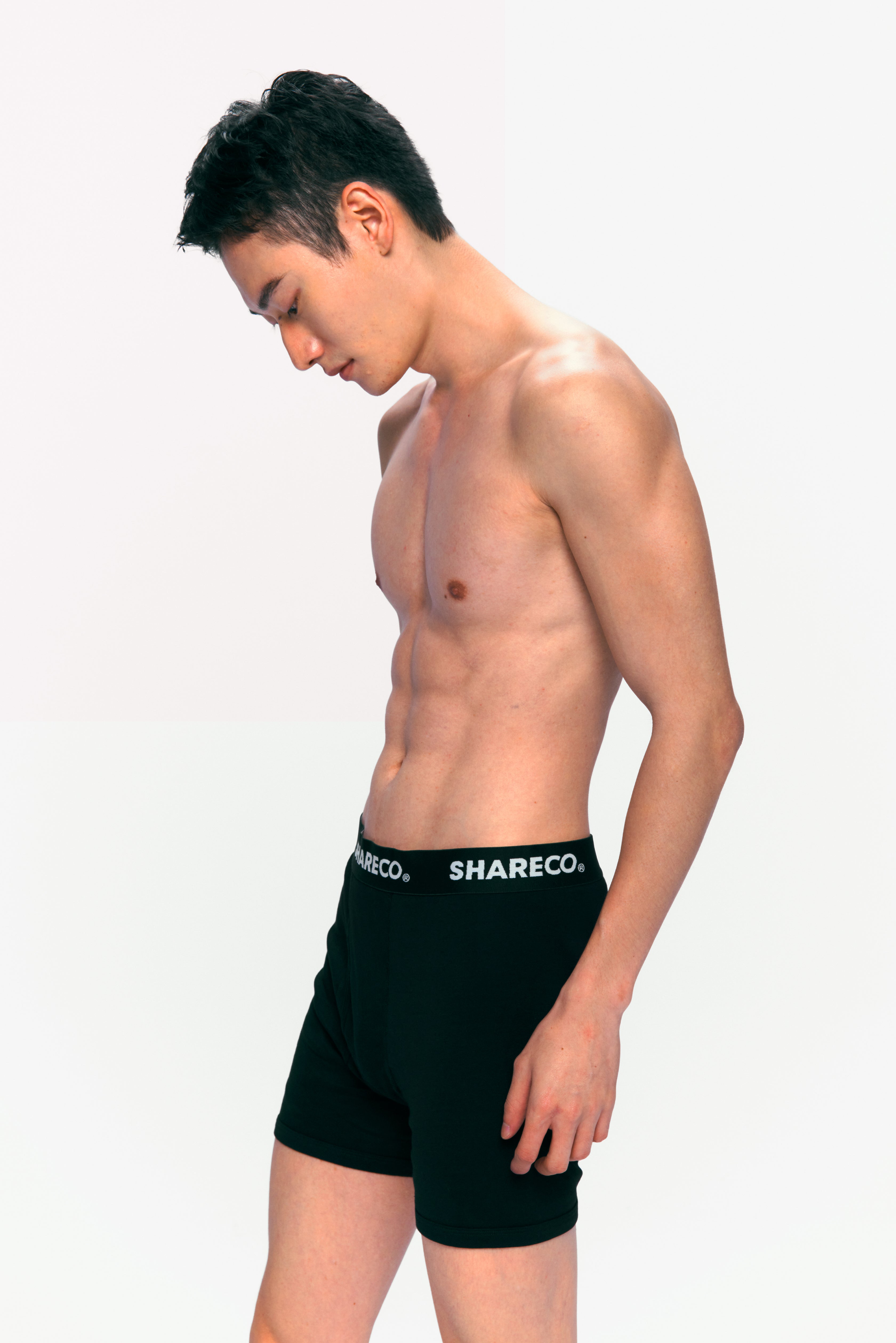 LOGO WAISTBAND BOXER - 彈性棉質平口內褲 - SHARECO DESIGN