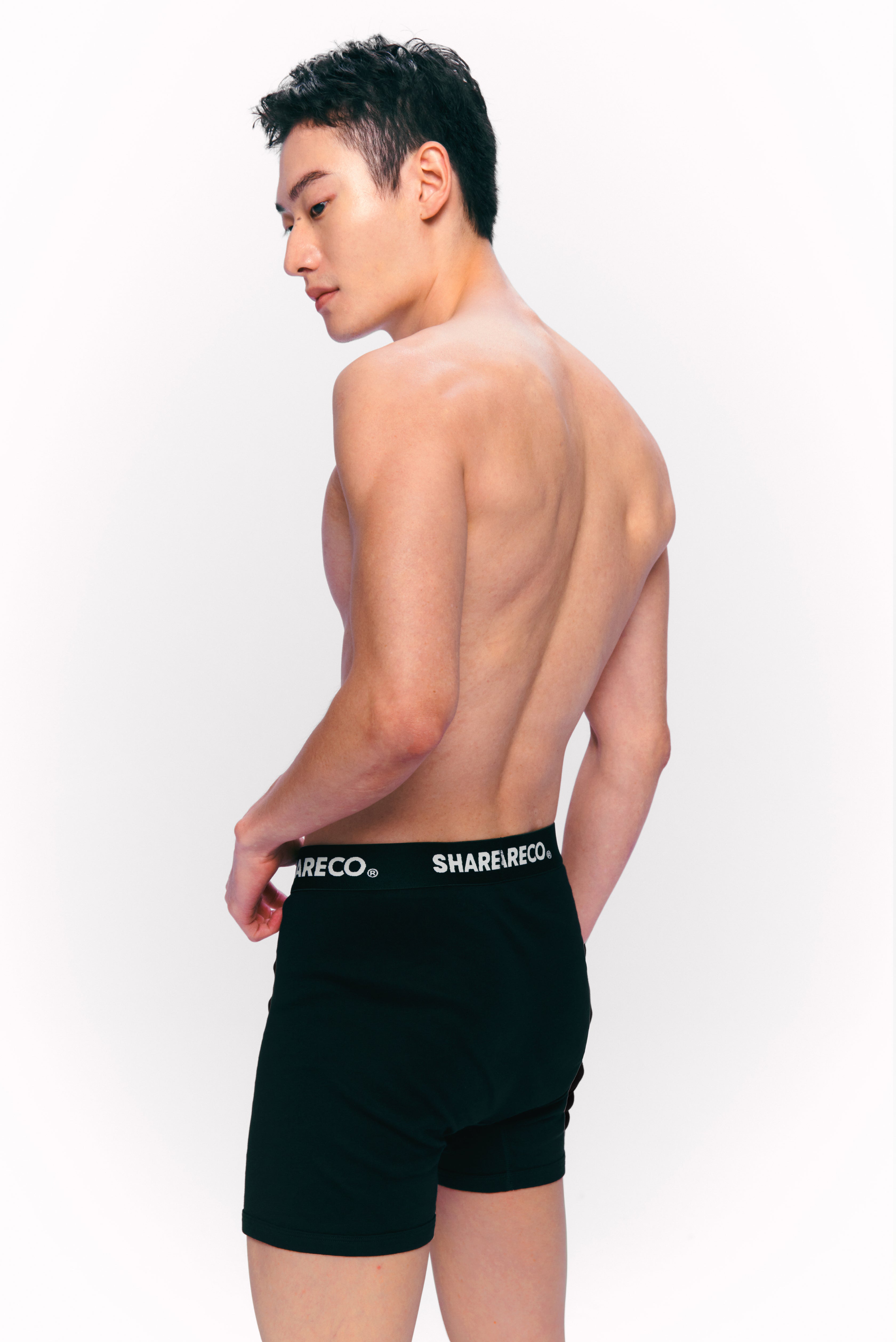 LOGO WAISTBAND BOXER - 彈性棉質平口內褲 - SHARECO DESIGN
