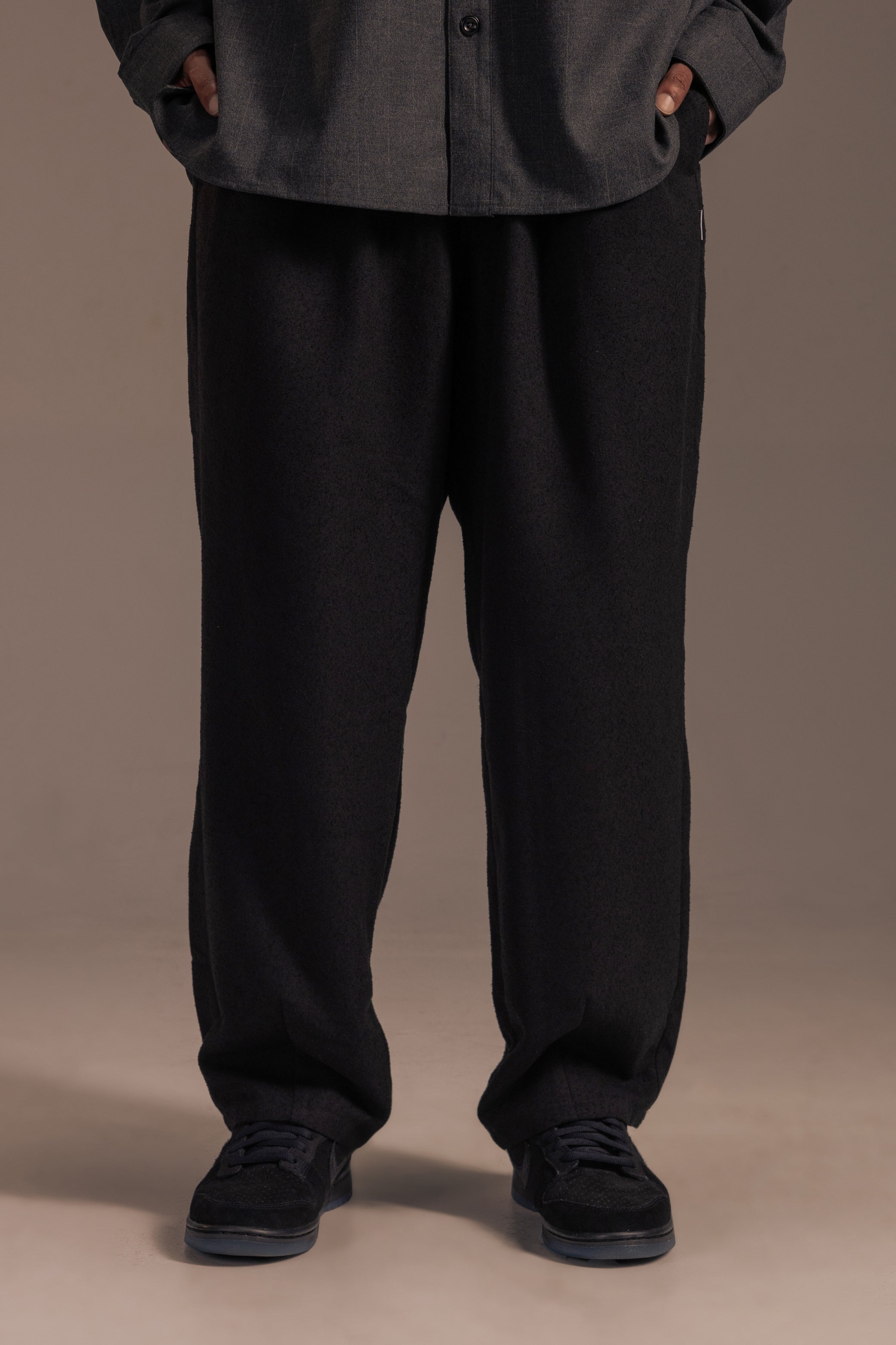 POLYESTER STRAIGHT PANTS 抽繩直筒寬褲