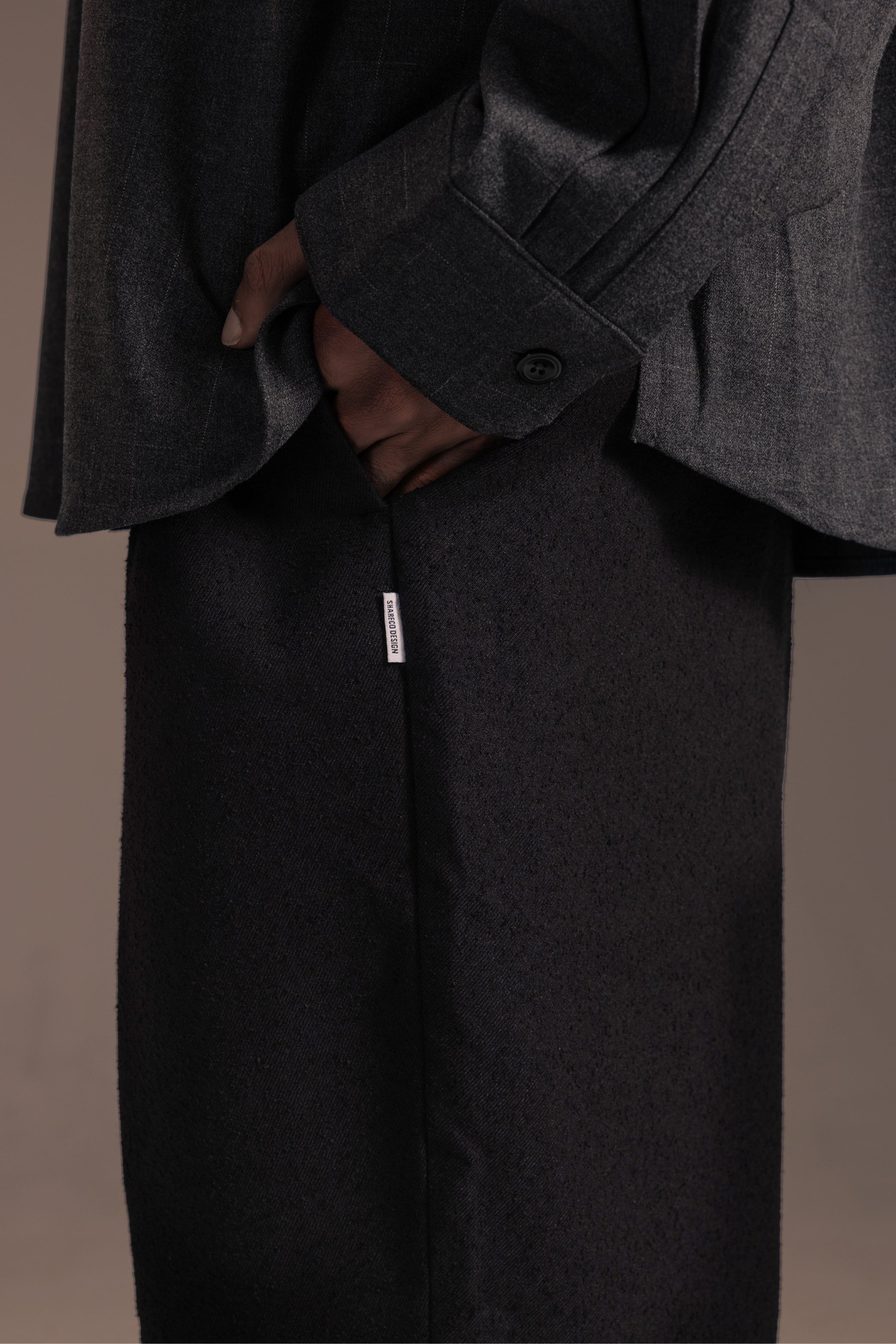 POLYESTER STRAIGHT PANTS 抽繩直筒寬褲