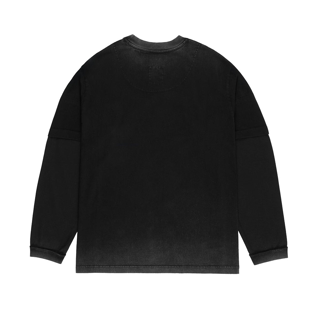 REVERSIBLE WASHED LONG SLEEVE TEE 雙面水洗薄長袖