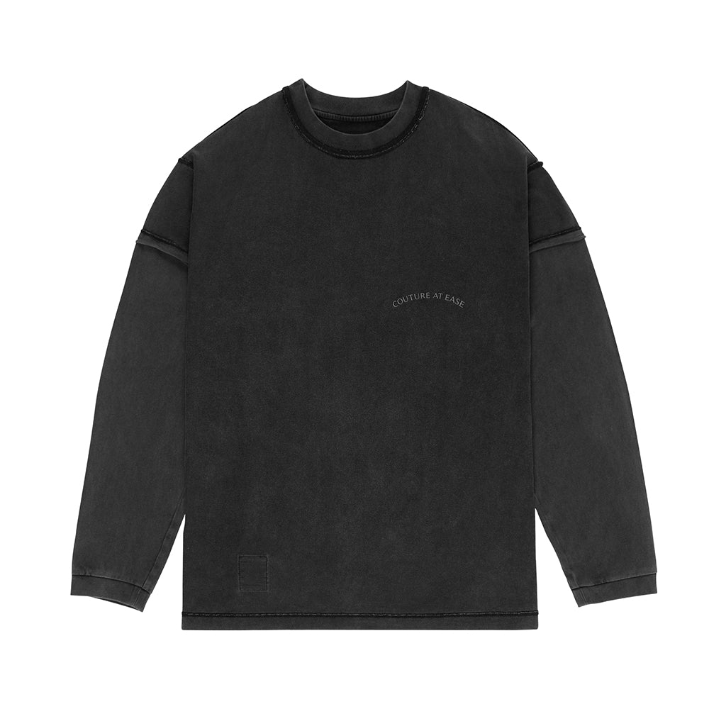 REVERSIBLE WASHED LONG SLEEVE TEE 雙面水洗薄長袖