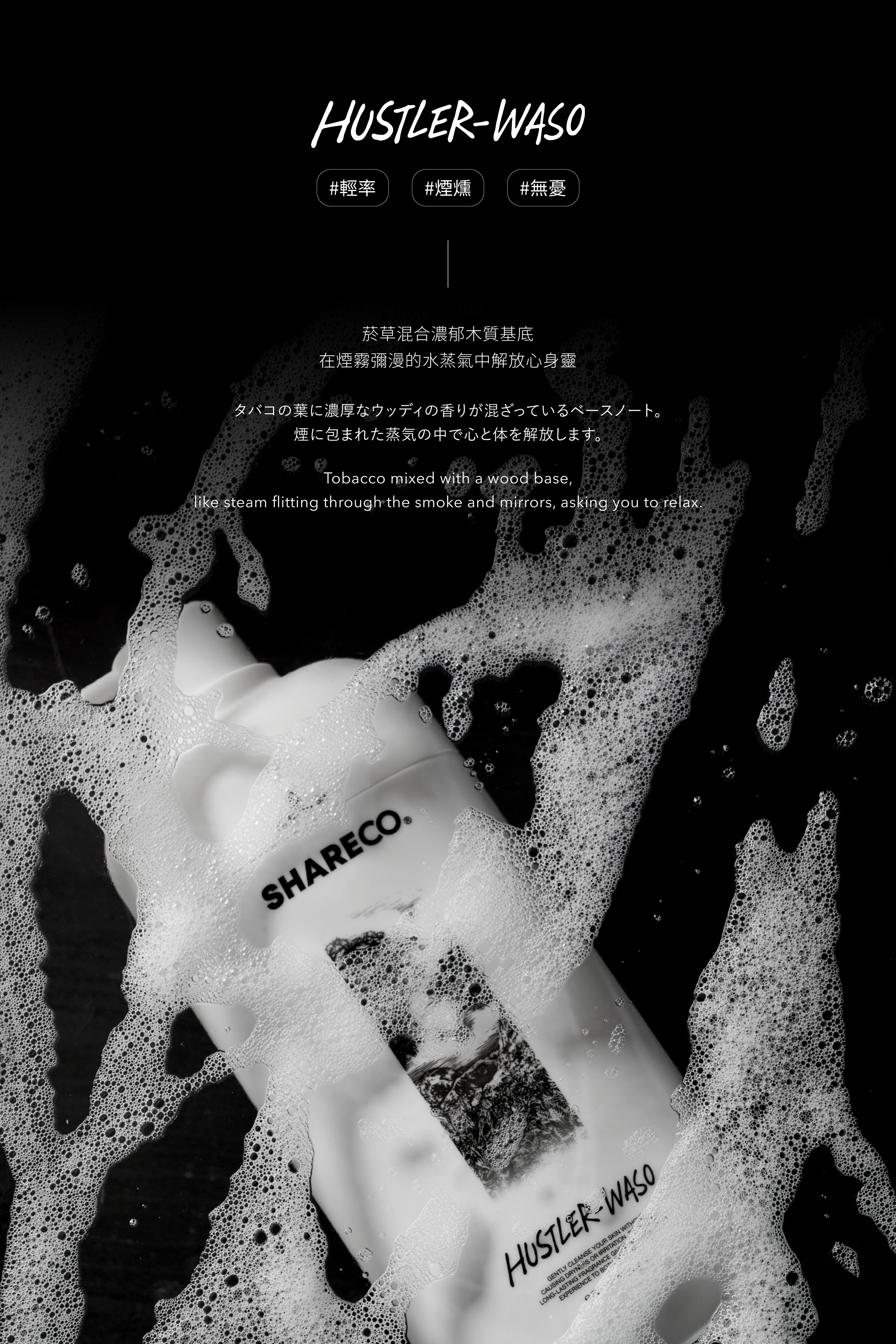 菸草香沐浴膠 HUSTLER-WASO|750ml 瓶裝款 - SHARECO DESIGN