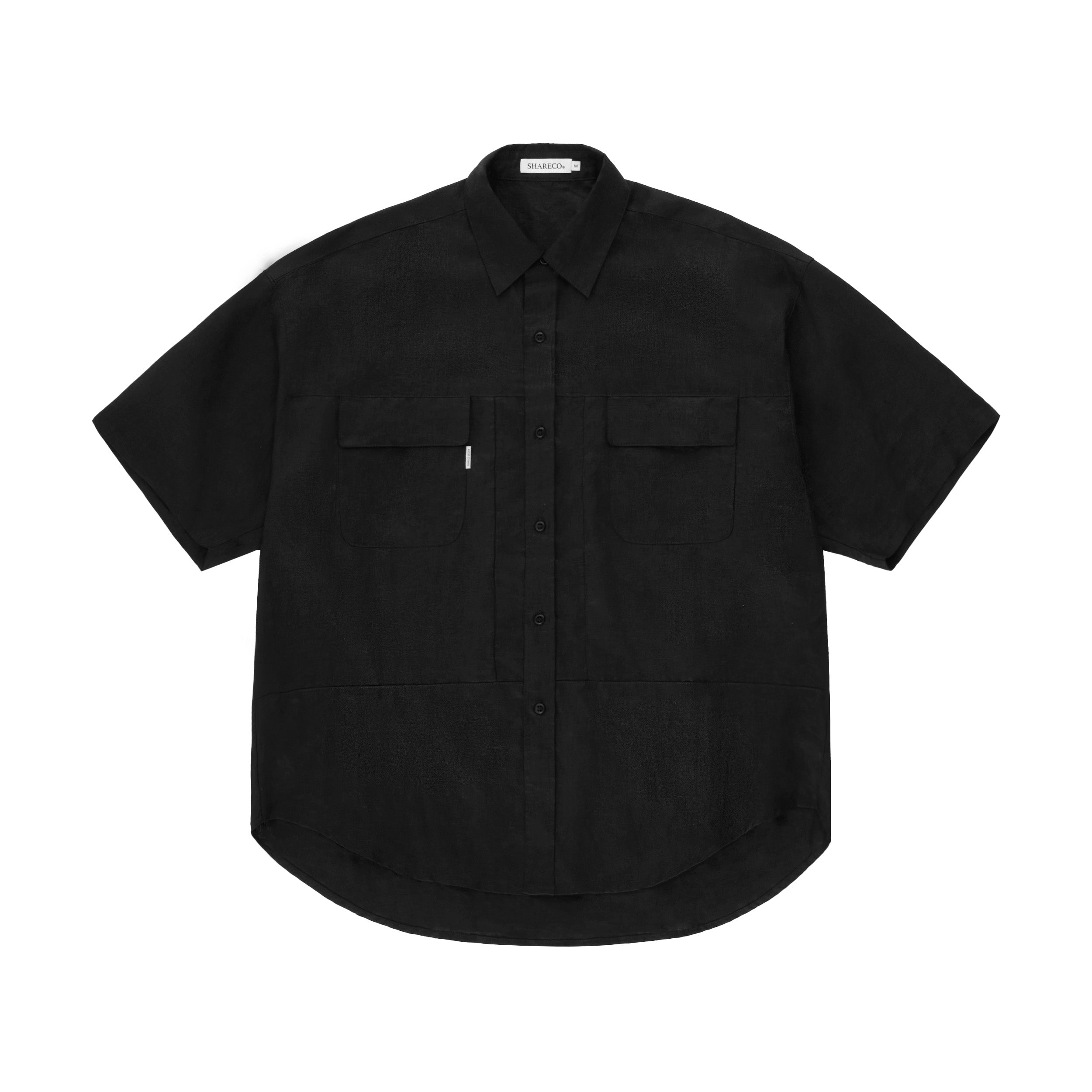LINEN SHORT SLEEVED SHIRT 亞麻寬版襯衫 - SHARECO DESIGN