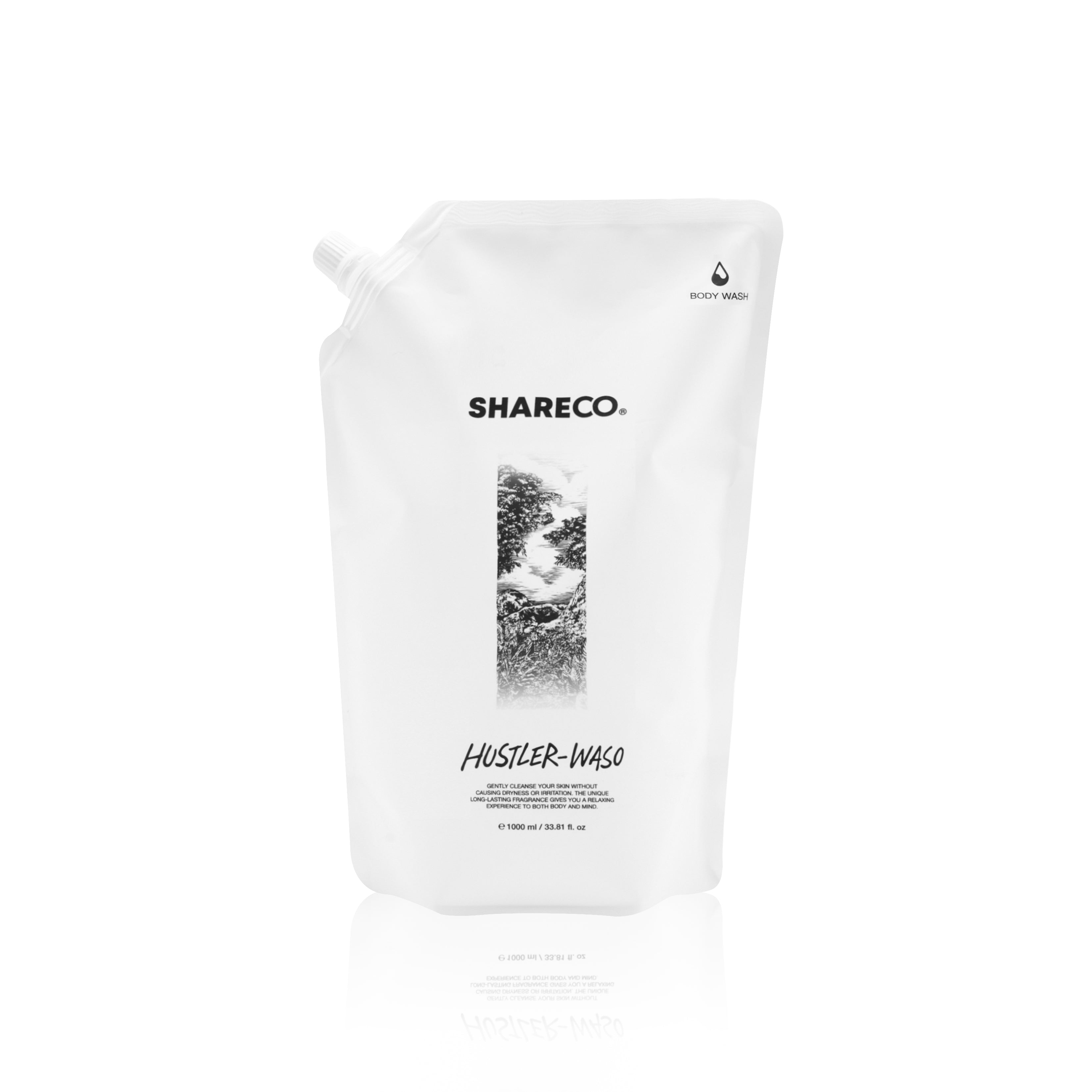 菸草香沐浴膠 HUSTLER-WASO|1000ml 補充包 - SHARECO DESIGN