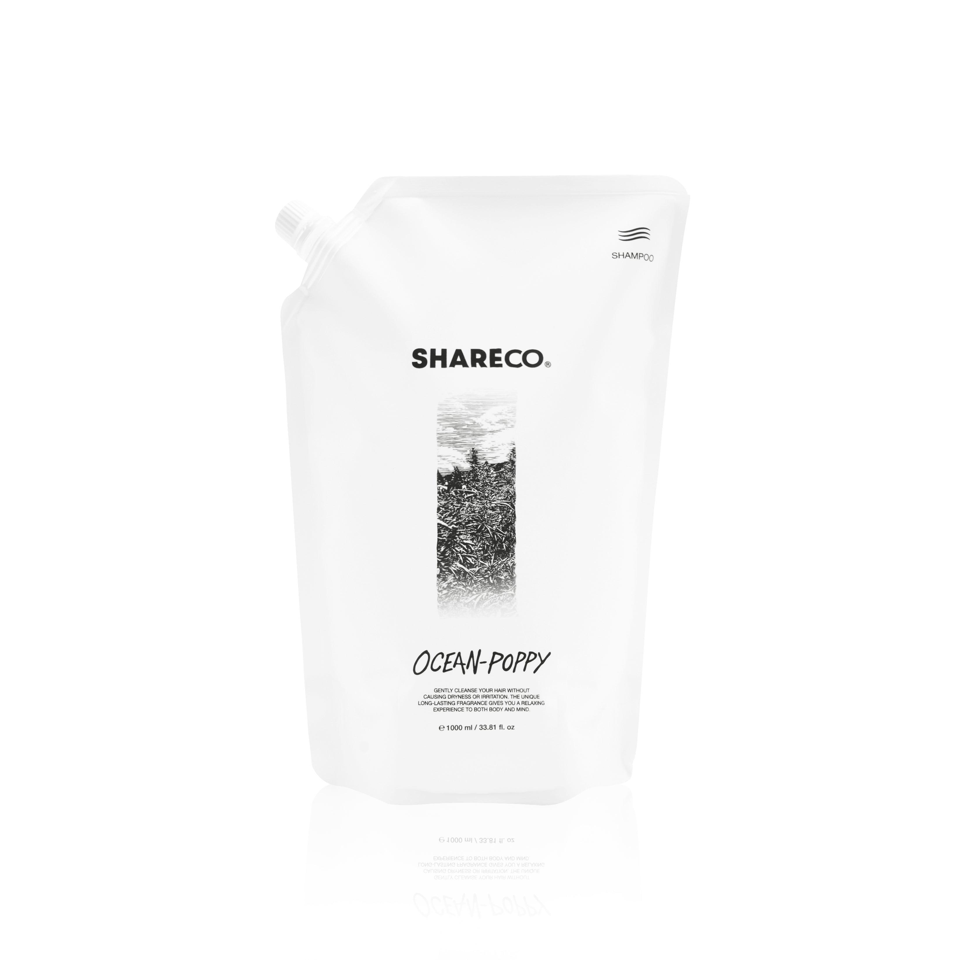 大麻士革洗髮膠 OCEAN-POPPY|1000ml 補充包 - SHARECO DESIGN