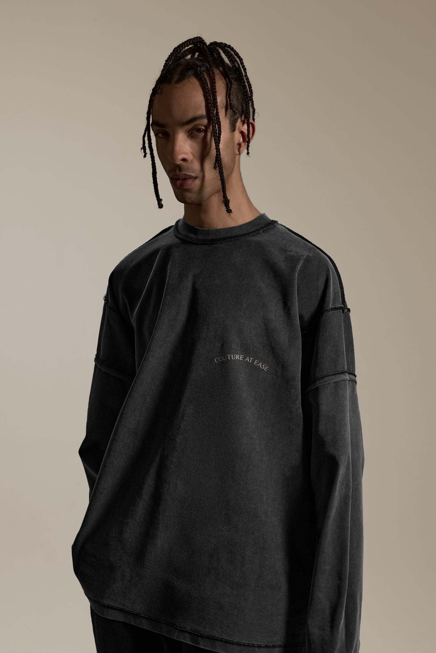 REVERSIBLE WASHED LONG SLEEVE TEE 雙面水洗薄長袖
