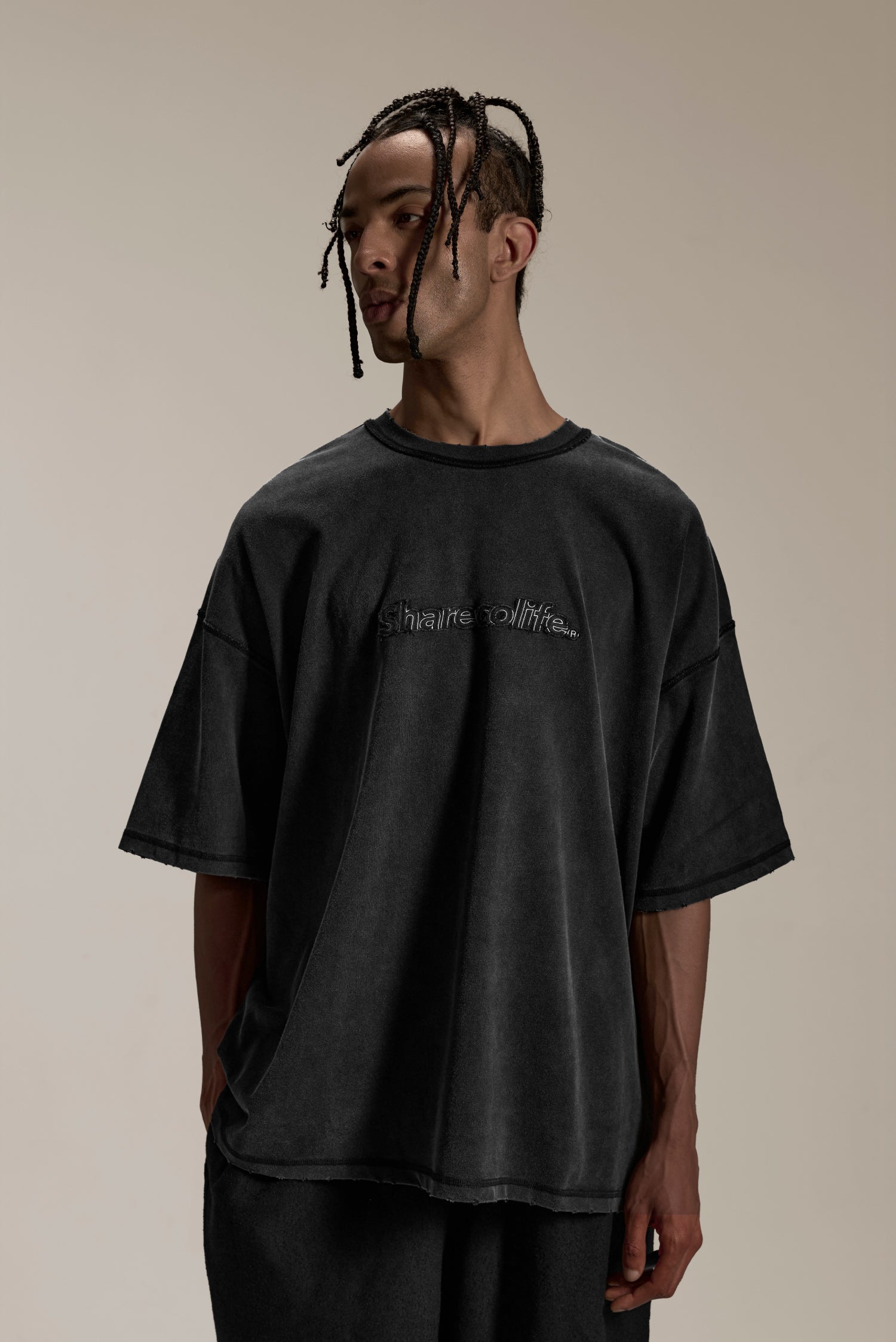 “SHARECOLIFE” DISTRESSED TEE 水洗破壞短 TEE