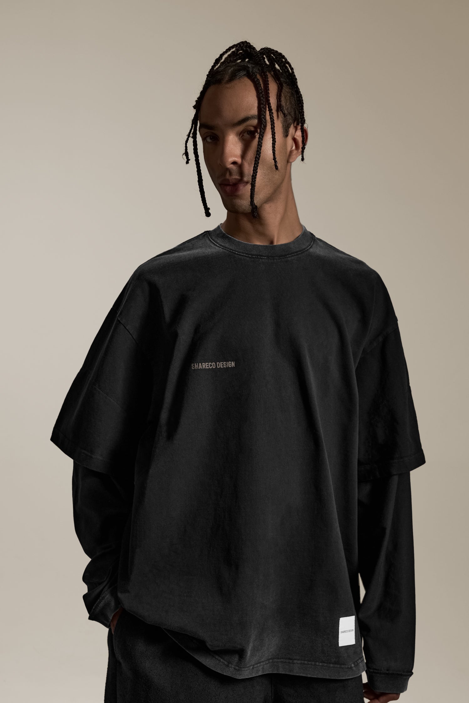REVERSIBLE WASHED LONG SLEEVE TEE 雙面水洗薄長袖