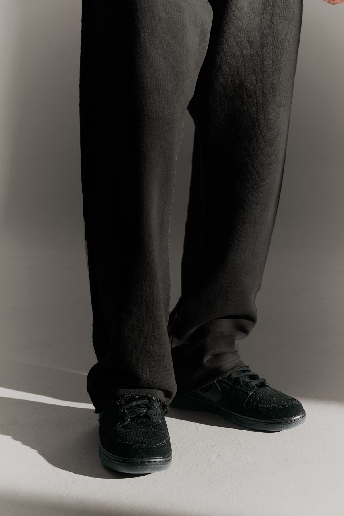 “CAE”WASHED WIDE LEG SWEATPANTS 水洗直筒棉寬褲 (炭灰)