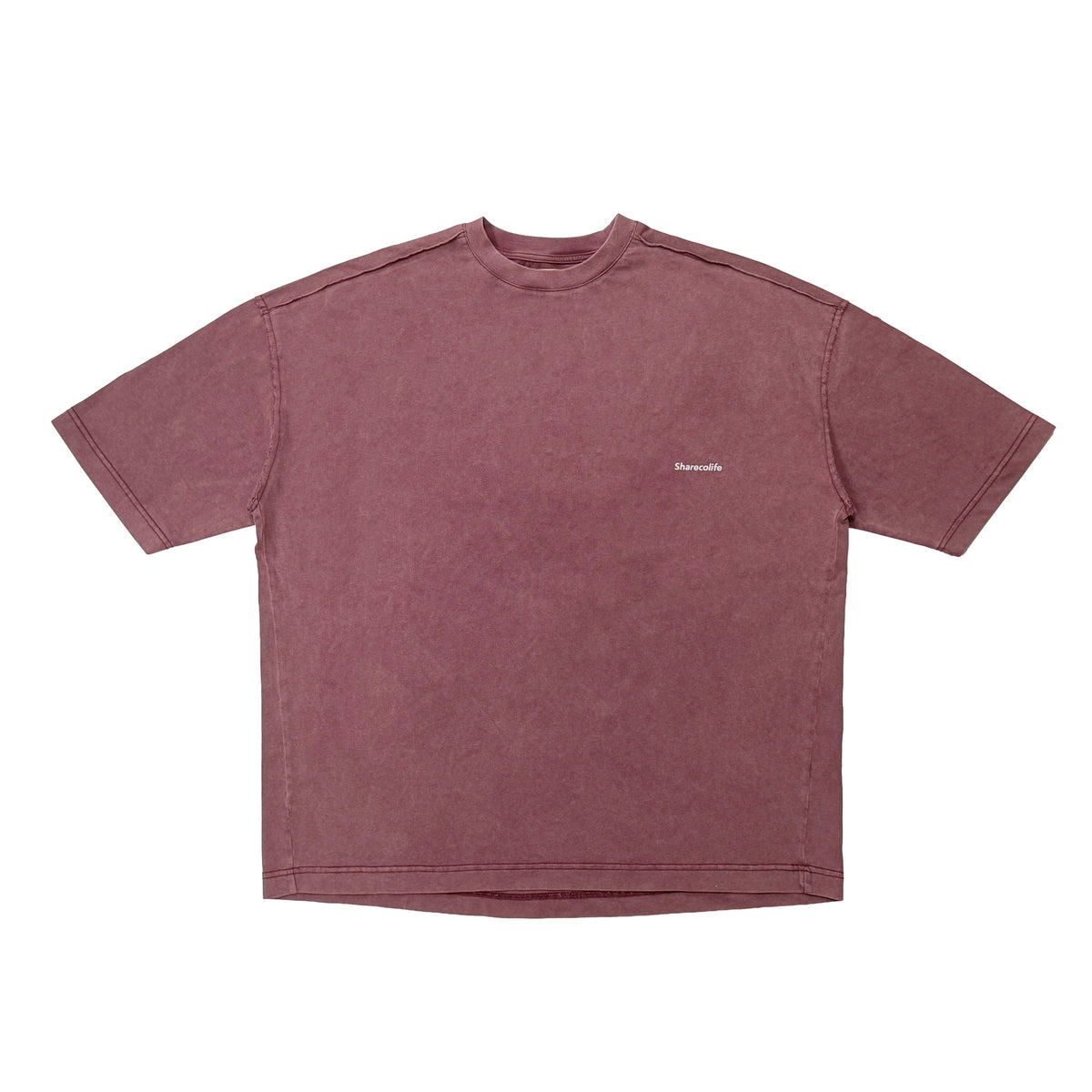 "SHARECOLIFE" DECONSTRUCTED TEE 解構短袖 TEE (褪色紅)
