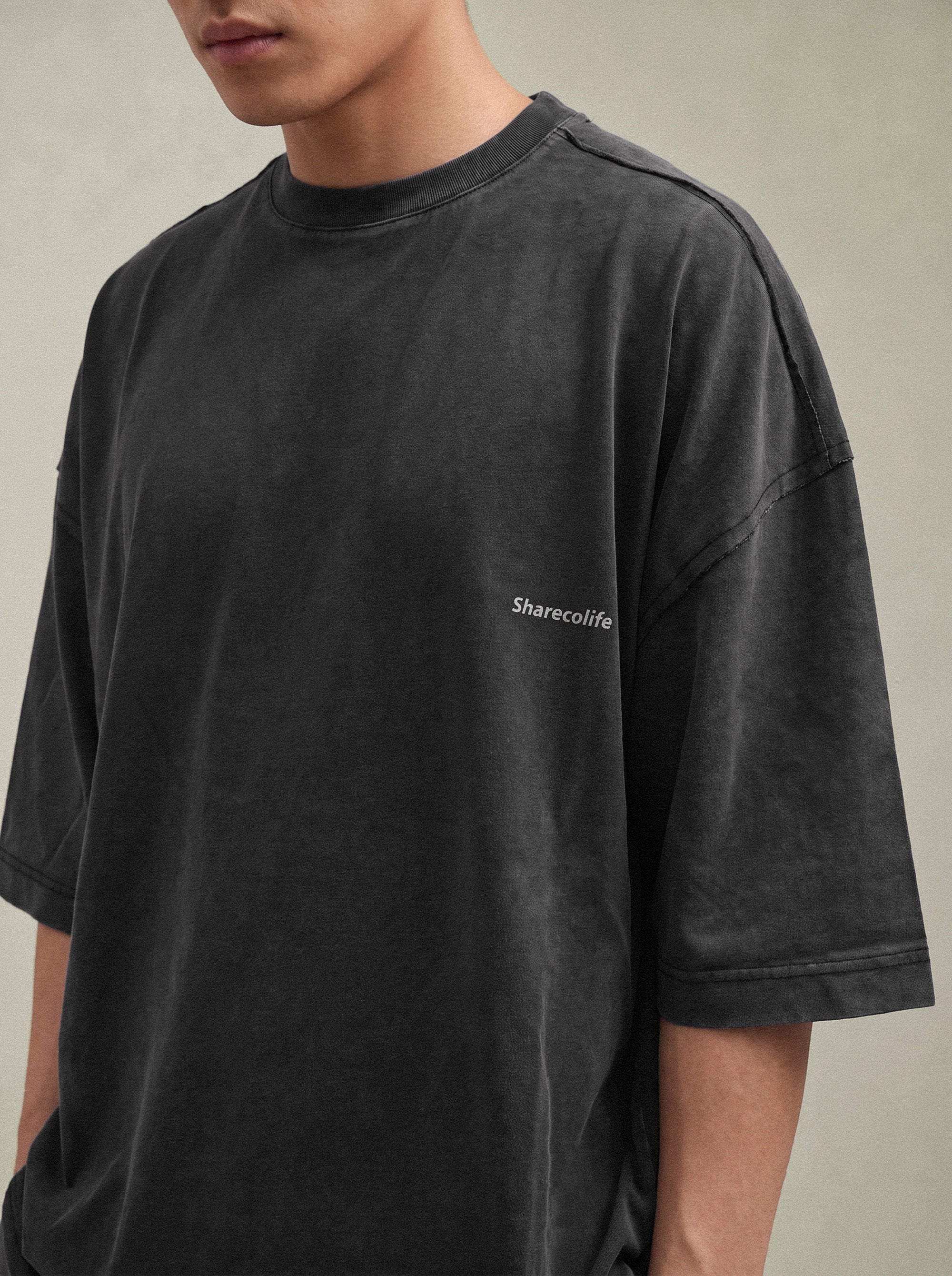 "SHARECOLIFE" DECONSTRUCTED TEE 解構短袖 TEE (黑)
